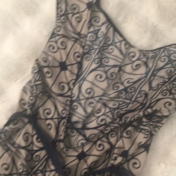 Elegant Navy blue and Tan Jumpsuit - Picture 6 of 7